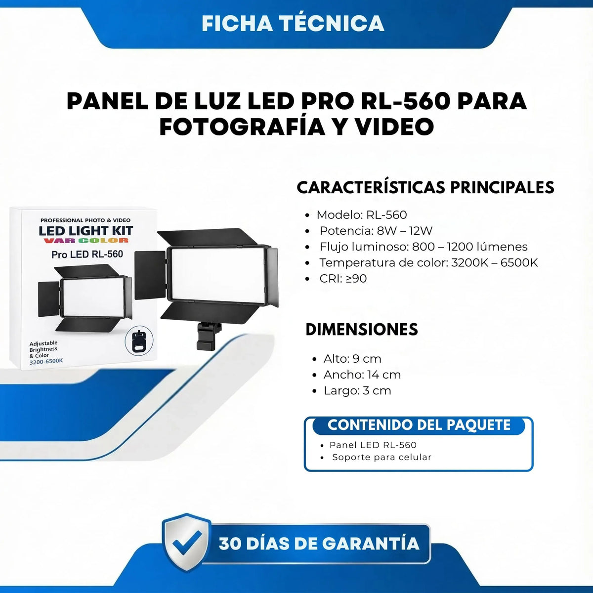 Mini Panel Led Luz Calida y Blanca