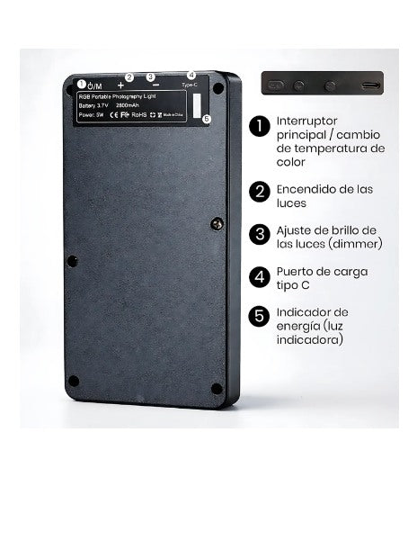 Mini Panel Led RGB de iluminación
