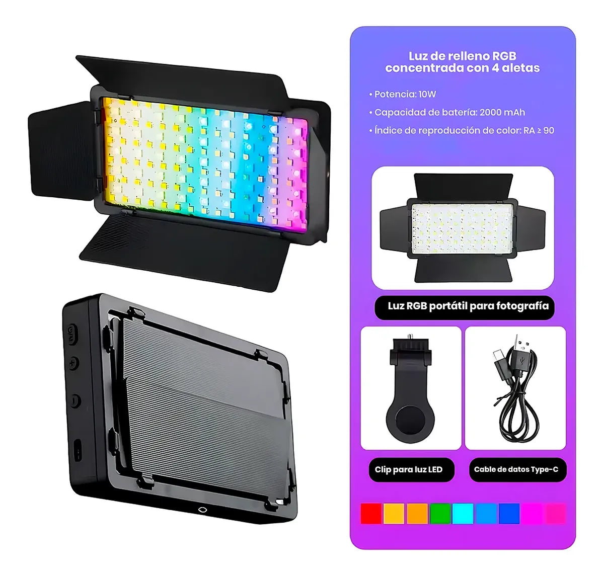 Mini Panel Led RGB de iluminación